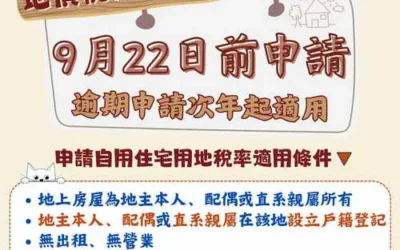 納保官提醒民眾把握地價稅自住稅率申請期限