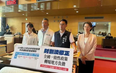 楊大鋐痛批中央將義務教育、低收入戶生活補助等義務轉嫁地方,質疑此舉已違背財劃法改善地方財政體質的原意