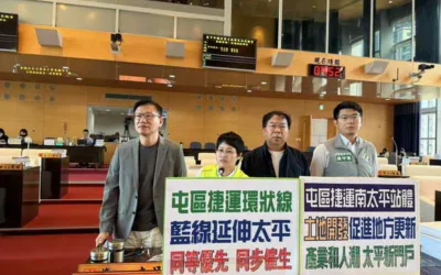 張玉嬿、謝志忠、王立任、黃守達議員關心屯區環狀線重要性在於連結綠線、藍線和橘線