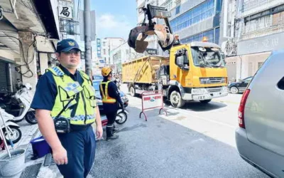 斗六警聯手清潔隊執行清道還路於民 保障交通安全順暢