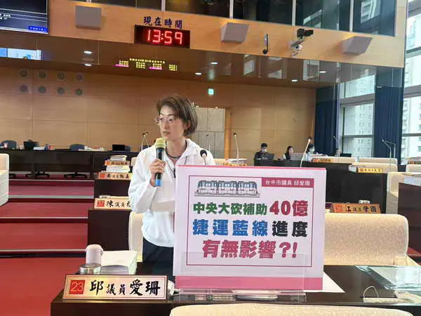 中央大砍補助 台中捷運藍線恐衝擊地方財政 議員邱愛珊要求市府提出周全備案1