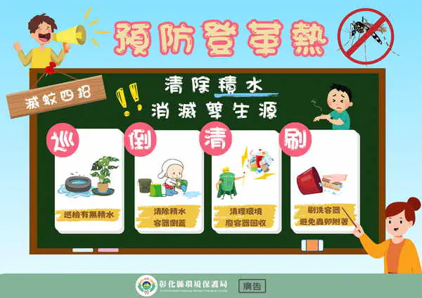 颱風後防止登革熱疫情 落實巡倒清刷清除積水容器
