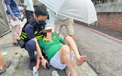 烈日下的溫情 斗六警暖心助中暑老翁