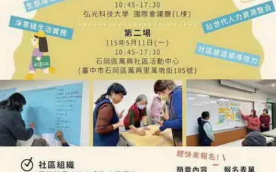 臺中市推動「社區規劃師駐地輔導計畫」深化在地參與,促使專業結合社區,共創永續雙贏!