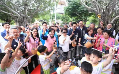 增設遮蔭、遮雨設施更舒適!中市中央公園「飛行美樂地遊戲場」正式啟用 盧市長:提升公園全年使用率