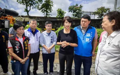 南投縣長許淑華與立委、中央一同會勘 將建滯洪池改善豪雨淹水狀況
