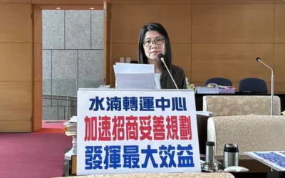 市議員張廖乃綸關切水湳轉運中心銜接國道的推動進度及招商狀況