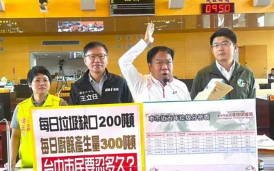 台中市議員謝志忠、黃守達、王立任、張玉嬿聯合質詢每日垃圾及廚餘缺口達500噸以上 台中市民要忍多久?