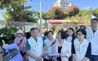 民進黨台中市長參選人、立委何欣純 市議員陳雅惠會勘東區大智排水改善工程