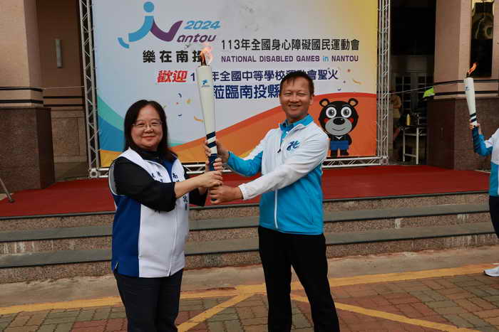 113年全中運聖火到南投 縣府率隊迎接期許再創佳績1