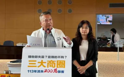 去年台中購物節三大商圈流失200萬遊客 議員陳文政示警:觀光面臨內憂外患