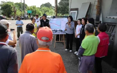 雲縣府攜手斗南公所改善雲86線 會勘莿桐鄉光復橋路口延伸車道改善工程