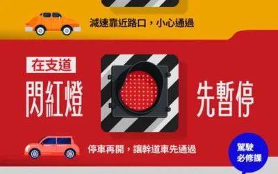 遵守閃光號誌路口之燈號規定,保 護 你我他