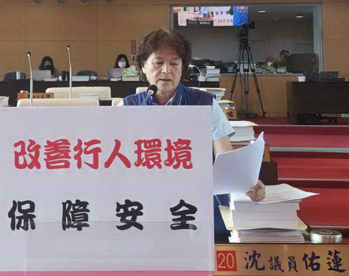 台中市市議員沈佑蓮關心改善行人環境保障安全議題