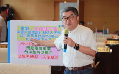 台中市議員李中建議新聞局與影視發展基金會修訂相關法規與回饋機制