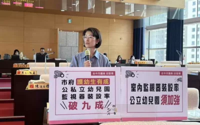 台中市議員邱愛珊關心台中市幼兒園、托嬰中心監視錄影系統建置比例以及裝設進度