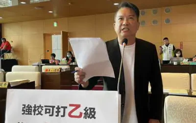 國中籃球強校打乙級 台中市議員陳文政憂不利運動推廣