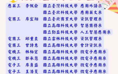 國立南投高中10位同學考上國立科技大學