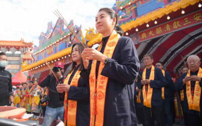 埔里建醮結束茹素 縣長許淑華上香祈福