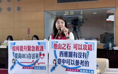 市議員吳瓊華要求提升緊急救護 提高OHCA存活率