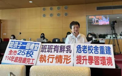 市議員張瀞分關切班班有鮮乳政策執行情形及危險老舊校舍的改建進度