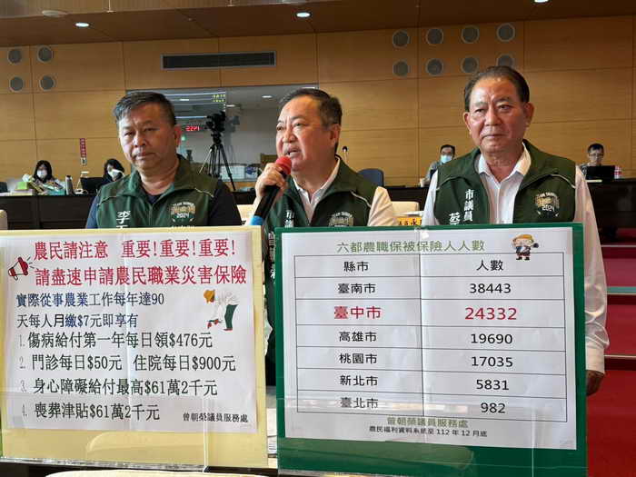 市議員曾朝榮關心農民職業災害保險福利