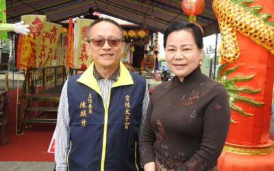 斗六夜市旁太子宮新年四米盤柱青龍燈 傳統技藝迎新春即日起歡迎蒞臨觀賞