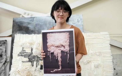 用宣紙碎紙做作品 大葉大學造藝系鄧宇琇榮獲全國美展雕塑銅獎