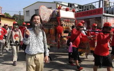 西螺福興宮第七天上午來到莿桐溪美補天宮受到熱烈歡迎