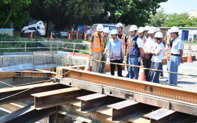 視察洛津國小地下停車場兼蓄洪池工程進度