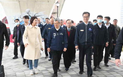 陳揆視察龍燈公園滯洪設施 強調水患管理與生態保育兼顧