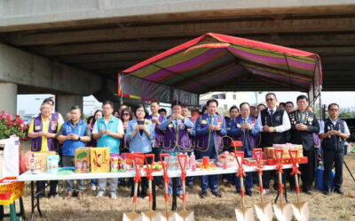 雲林土庫鎮入口地標動土 結合土庫吉祥物及同濟會LOGO